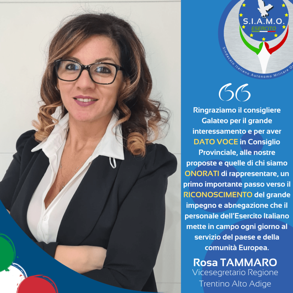 Nella foto Rosa Tammaro Vicesegretario Regionale Trentino Alto Adige